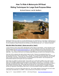 How To Ride A Motorcycle Off Road