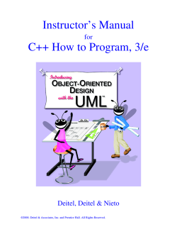 Instructor’s Manual C++ How to Program, 3/e for Deitel, Deitel &amp; Nieto