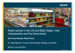 Retail markets in the CIS and Baltic States: main