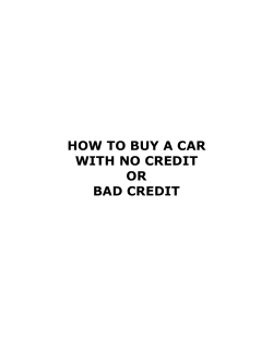 HOW TO BUY A CAR WITH NO CREDIT OR