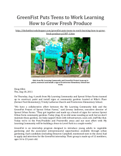 GreenFist	Puts	Teens	to	Work	Learning How	to	Grow	Fresh	Produce
