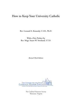 How to Keep Your University Catholic With a New Preface by