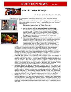 NUTRITION NEWS How to “Keep Moving!”