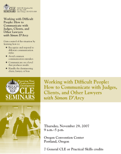 Working with Diffi cult People: How to Communicate with Judges, Clients, and