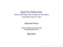 Spot the Difference: (and when they’re not!) Raymond Vozzo