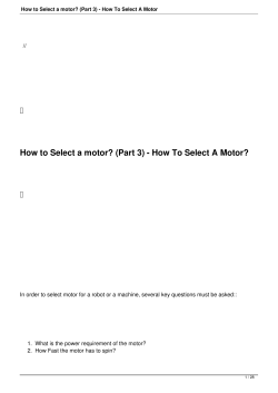   How to Select a motor? (Part 3) - How To...