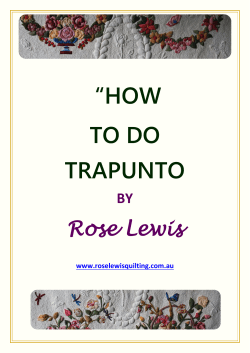“HOW TO DO TRAPUNTO