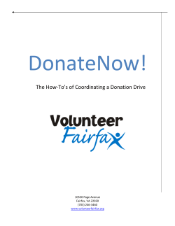 DonateNow!  The How-To’s of Coordinating a Donation Drive