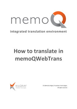 How to translate in memoQWebTrans  integrated translation environment
