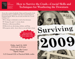 How to Survive the Crash&mdash;Crucial Skills and