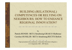 BUILDING (RELATIONAL) COMPETENCES OR RELYING ON NEIGHBOURS: HOW TO ENHANCE REGIONAL INNOVATION?