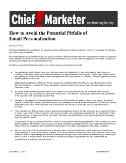 How to Avoid the Potential Pitfalls of Email Personalization