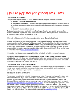 How to Register for School 2014 - 2015