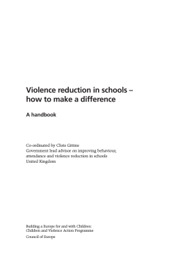 Violence reduction in schools – how to make a difference A handbook