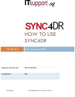 HOW TO USE SYNC4DR  How to use Sync4DR