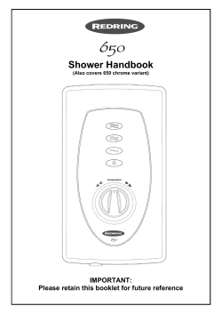 Shower Handbook  IMPORTANT: Please retain this booklet for future reference