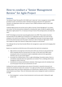 How to conduct a &#34;Senior Management Review&#34; for Agile Project Summary