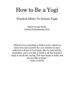 How to Be a Yogi Practical Advice To Serious Yogis
