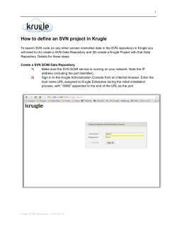 How to define an SVN project in Krugle