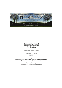 Community owned Renewable Energy for Kington Richie Cotterill
