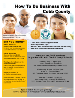 How To Do Business With Cobb County DID YOU KNOW?