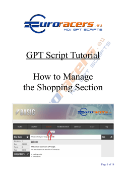 GPT Script Tutorial How to Manage the Shopping Section Page 1 of 10