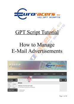 GPT Script Tutorial How to Manage E-Mail Advertisements Page 1 of 10