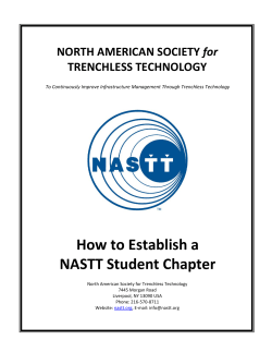 How to Establish a NASTT Student Chapter for TRENCHLESS TECHNOLOGY