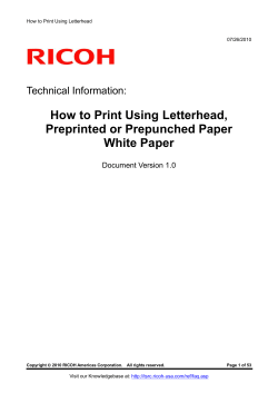How to Print Using Letterhead, Preprinted or Prepunched Paper White Paper Technical Information: