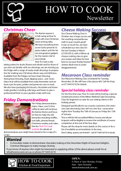 HOW TO COOK Newsletter Cheese Making Success Christmas Cheer