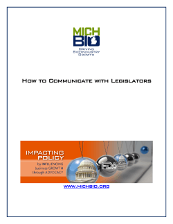 How to Communicate with Legislators www.michbio.org