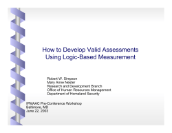 How to Develop Valid Assessments Using Logic-Based Measurement