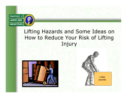 Lifting Hazards and Some Ideas on Injury Lotsa