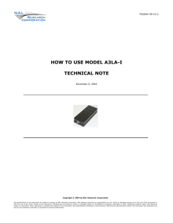 HOW TO USE MODEL A3LA-I  TECHNICAL NOTE TN2004-39-V3.2