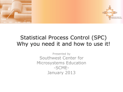 Statistical Process Control (SPC) Southwest Center for Microsystems Education