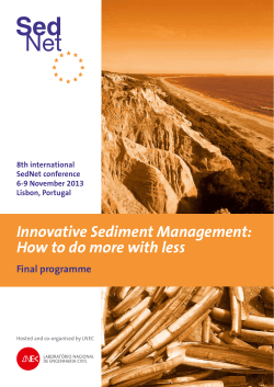 Innovative Sediment Management: How to do more with less Final programme 8th international