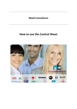 How to use the Control Sheet Maeil Consultores