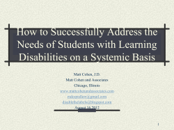 How to Successfully Address the Needs of Students with Learning