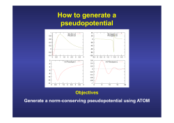 How to generate a pseudopotential