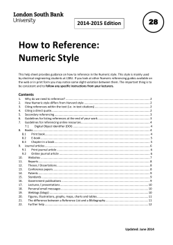 How to Reference: Numeric Style