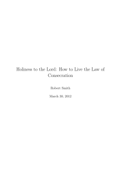 Holiness to the Lord: How to Live the Law of Consecration