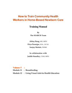 How to Train Community Health Workers in Home-Based Newborn Care Training Manual