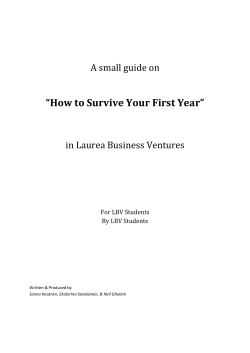 “How to Survive Your First Year”  A small guide on