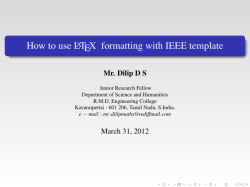 How to use L TEX formatting with IEEE template A