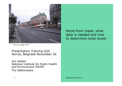 Noise from roads, what data is needed and how Presentation Training G2G