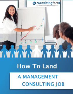 How To Land MANAGEMENT CONSULTING A MANAGEMENT