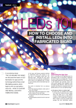 LEDs 101 HoW To CHooSE AnD inSTAll lEDs inTo FAbriCATED SiGnS