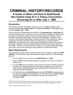 CRIMINAL HISTORY/RECORDS
