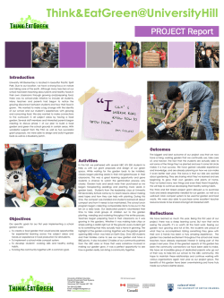 Think&EatGreen@UniversityHill School Garden Project Report