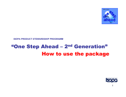 “One Step Ahead – 2 Generation” How to use the package nd
